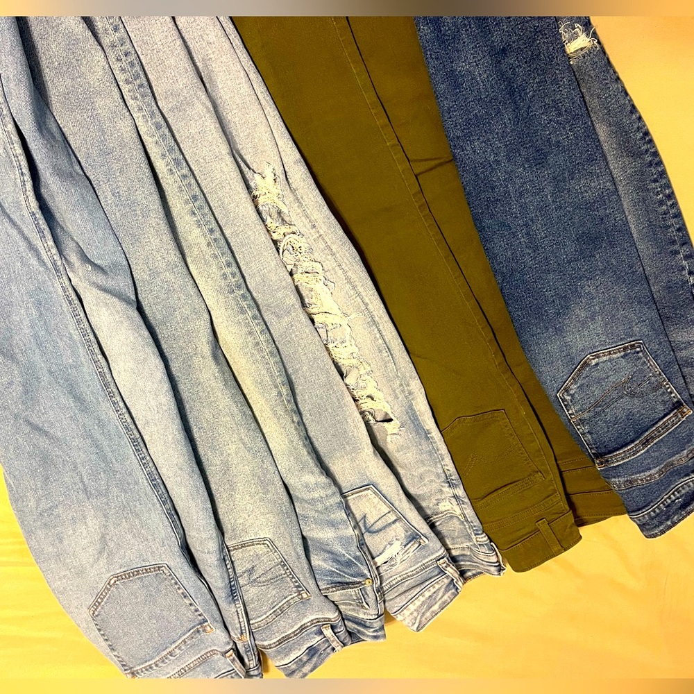 Stylish Denim and Olive Green Jeans Collection